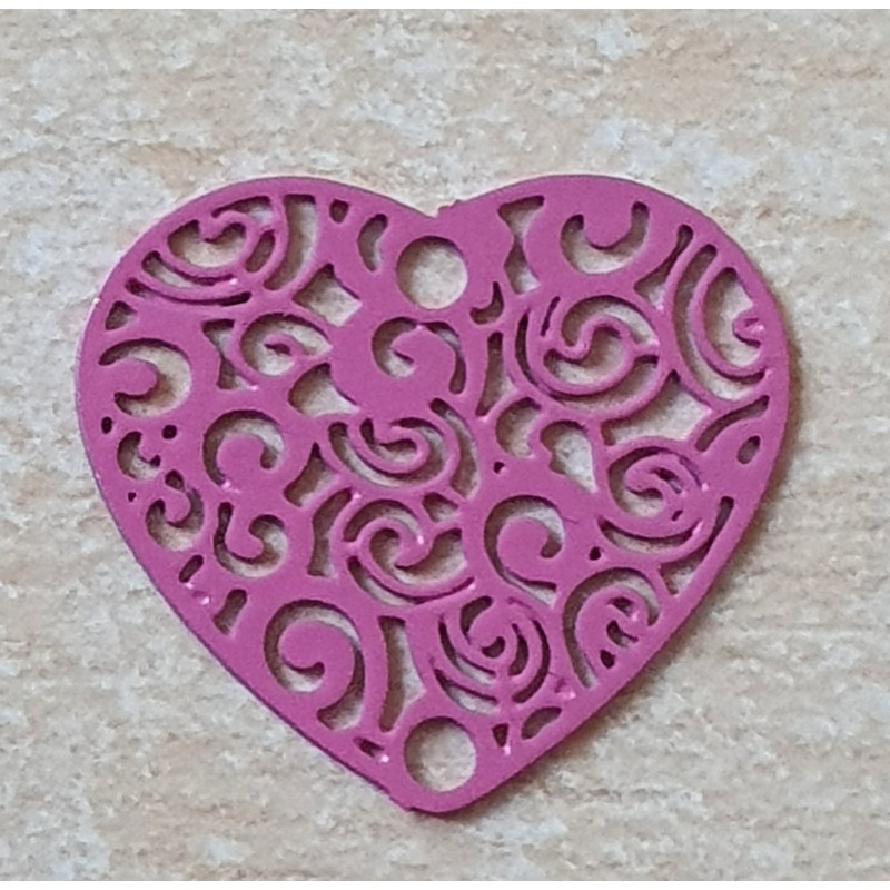 Metall Anhänger Herz pink