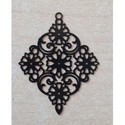 Metall Anhänger Rhombus schwarz