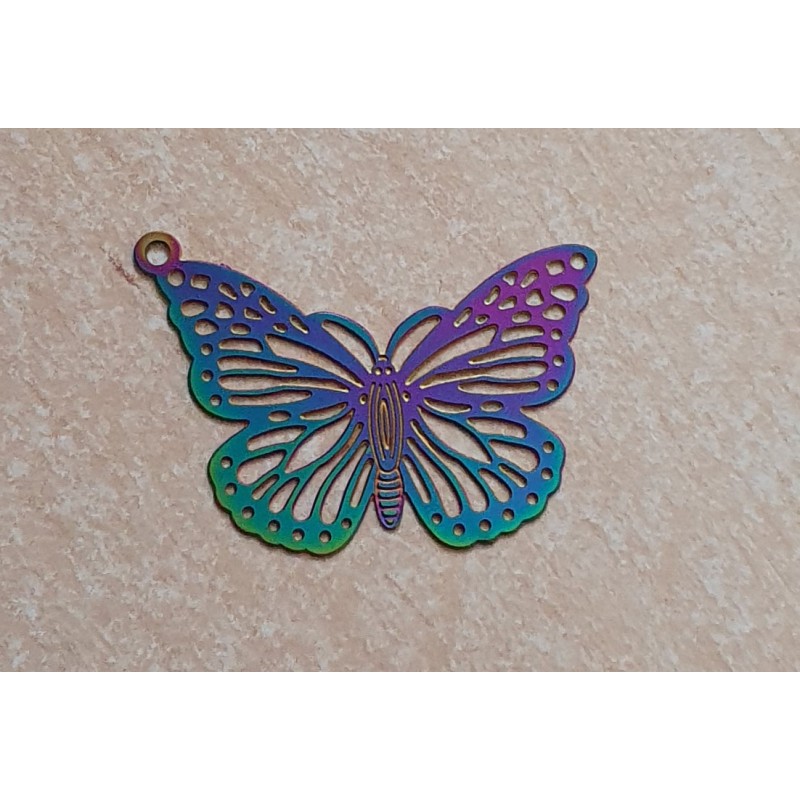 Metall Anhänger Schmetterling bunt