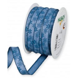 Dekoband Blumen blau