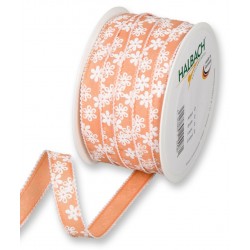 Dekoband Blumen apricot