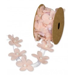 Organza Blumenband apricot