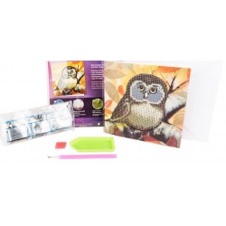 3D Diamant Pixel Karte Eule