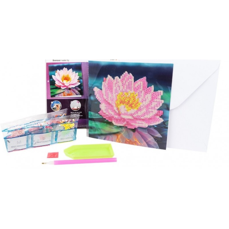 3D Diamant Pixel Karte Seerose