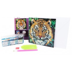 3D Diamant Pixel Karte Tiger