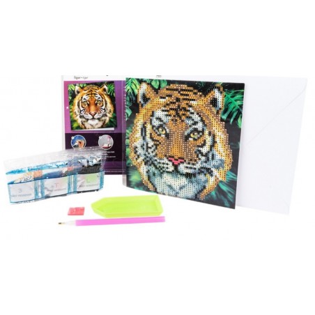 3D Diamant Pixel Karte Tiger