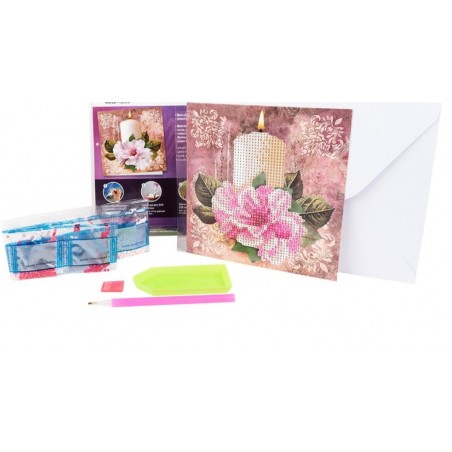 3D Diamant Pixel Karte Kerze/Blume