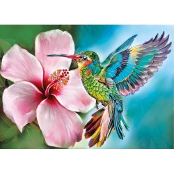 3D Diamant Pixel Bild Kolibri