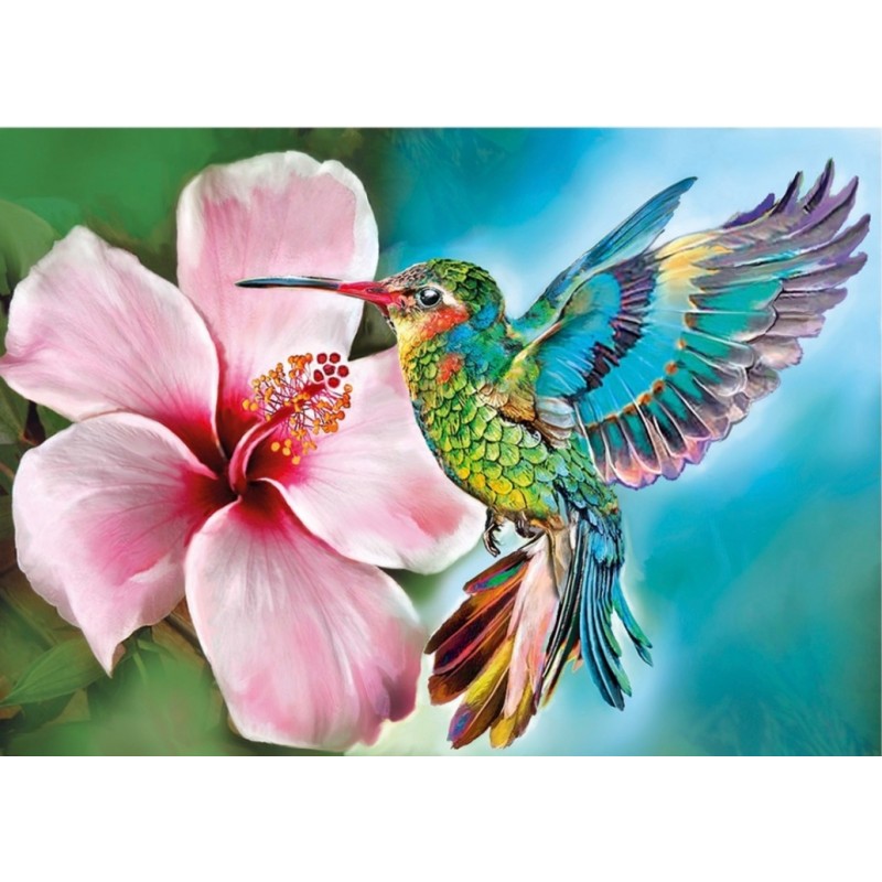 3D Diamant Pixel Bild Kolibri