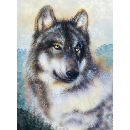 3D Diamant Pixel Bild Wolf