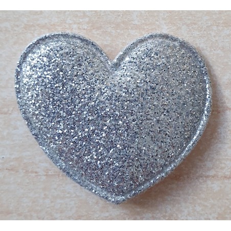 Stoff Herz silber