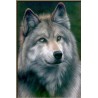 3D Diamant Pixel Bild Wolf