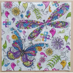 Serviette Schmetterlinge bunt