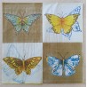 Serviette Schmetterlinge gelb/braun