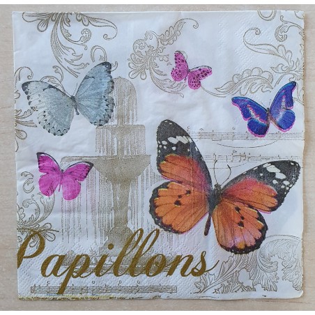 Serviette Schmetterlinge orange/pink