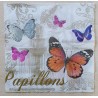 Serviette Schmetterlinge orange/pink