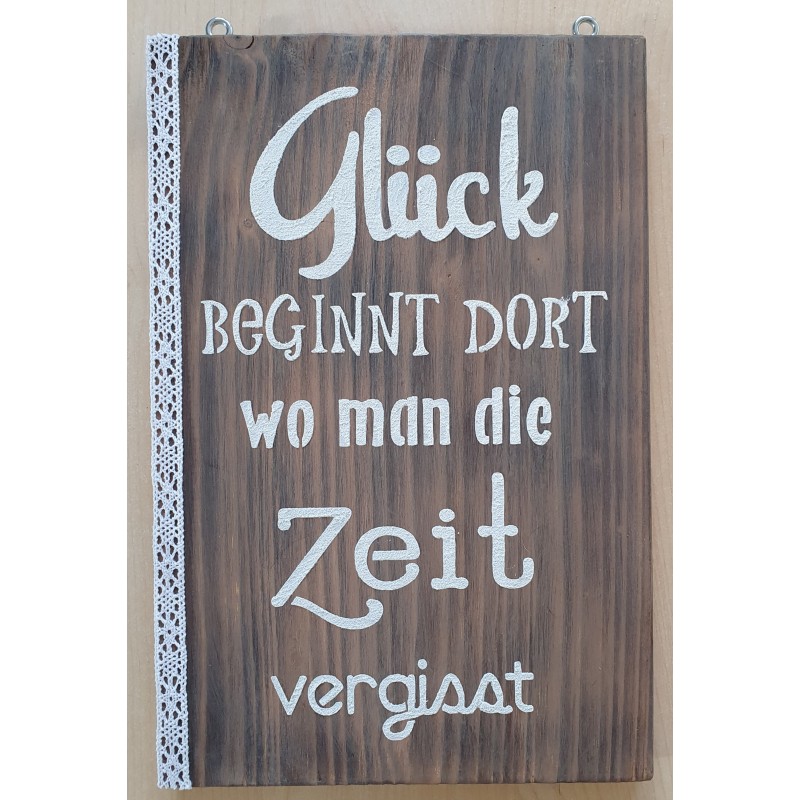 Schild Glück/Zeit