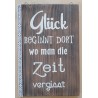 Schild Glück/Zeit