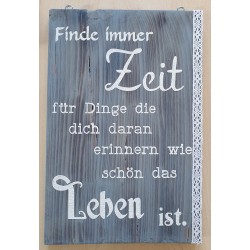 Schild Zeit/Leben
