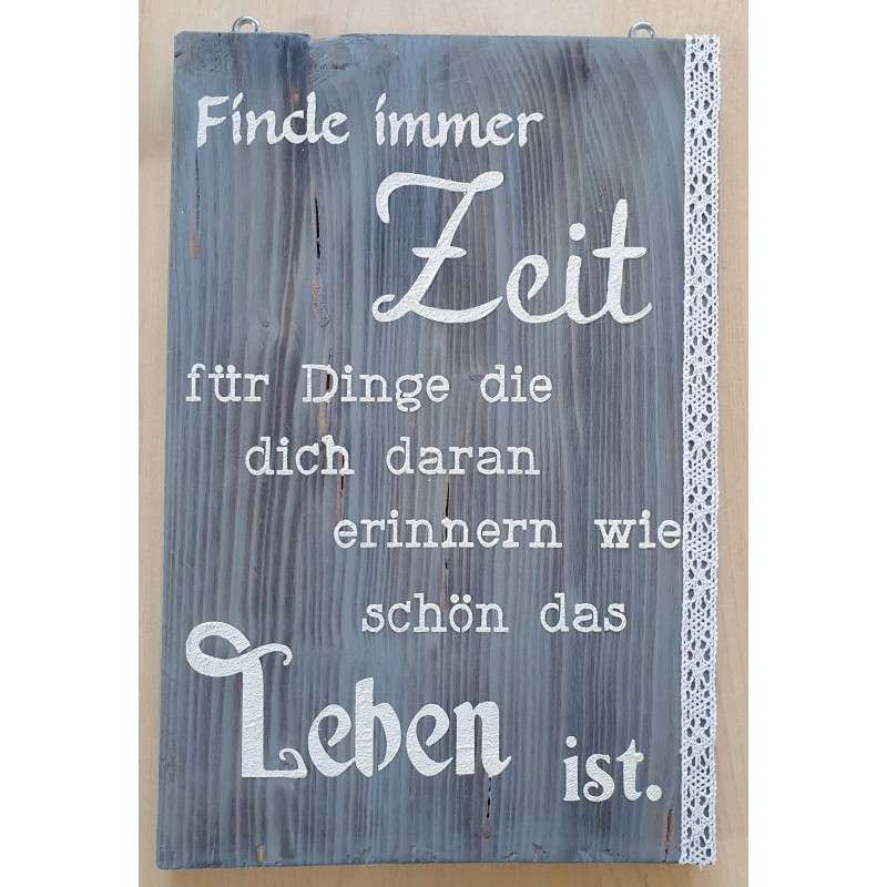 Schild Zeit/Leben