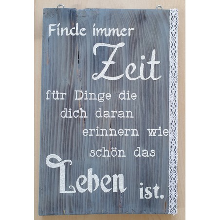 Schild Zeit/Leben