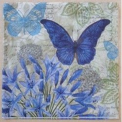 Serviette Schmetterling blau