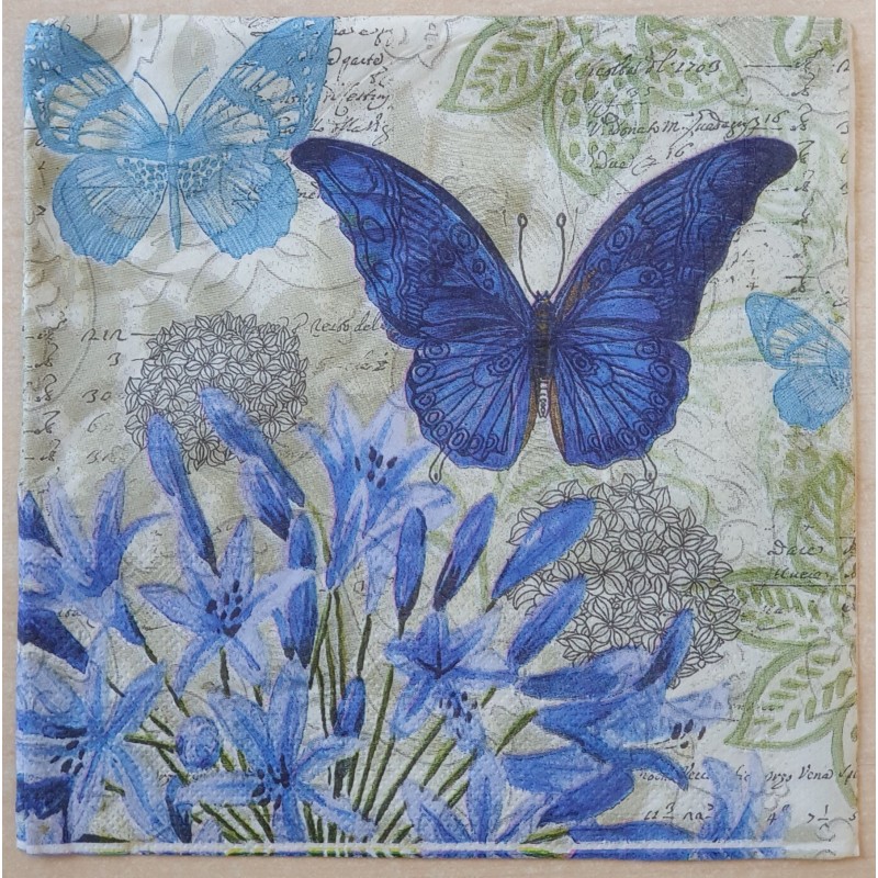 Serviette Schmetterling blau