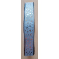 Ripsband Sterne hellblau