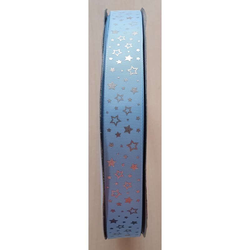 Ripsband Sterne hellblau