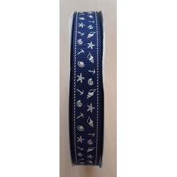Ripsband Maritim dunkelblau