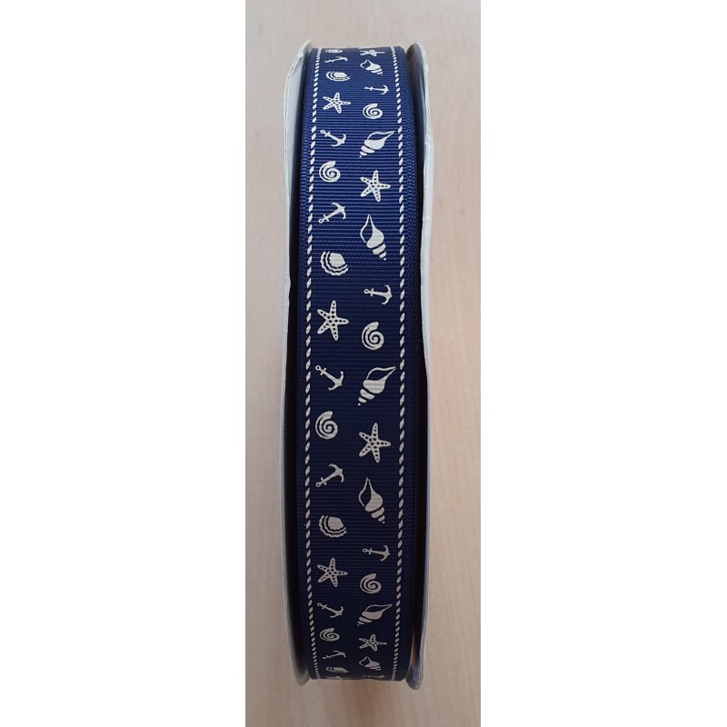 Ripsband Maritim dunkelblau