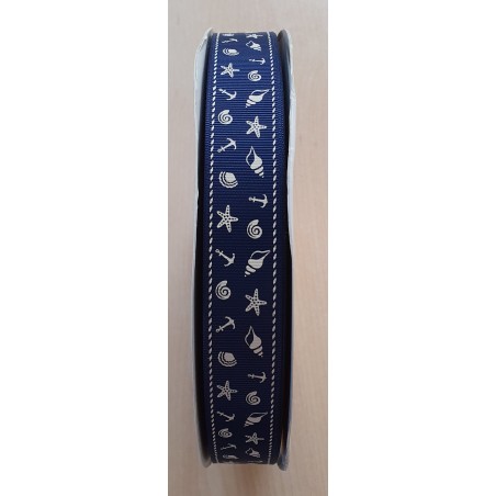 Ripsband Maritim dunkelblau