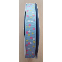 Ripsband Punkte hellblau