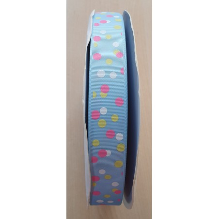 Ripsband Punkte hellblau