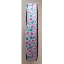 Ripsband Blumen weiss