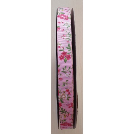 Ripsband Blumen rosa