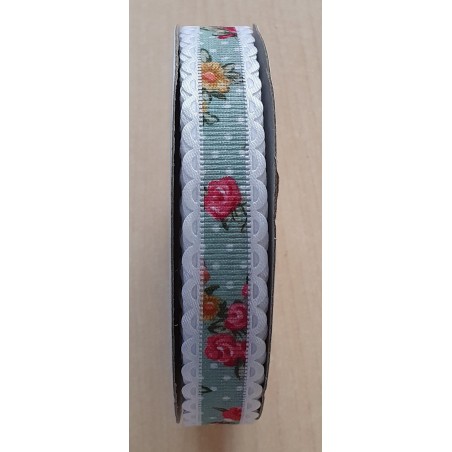 Ripsband Blumen mint