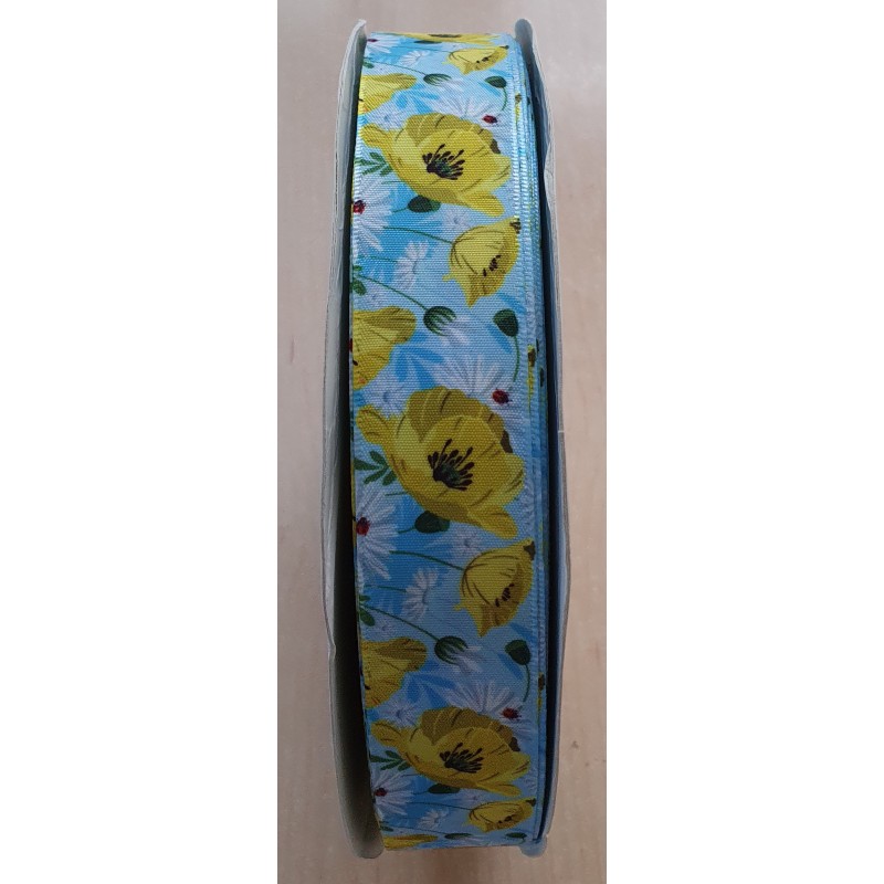 Dekoband Blumen gelb
