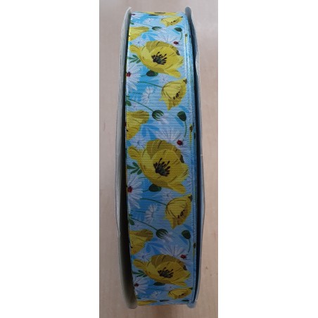 Dekoband Blumen gelb