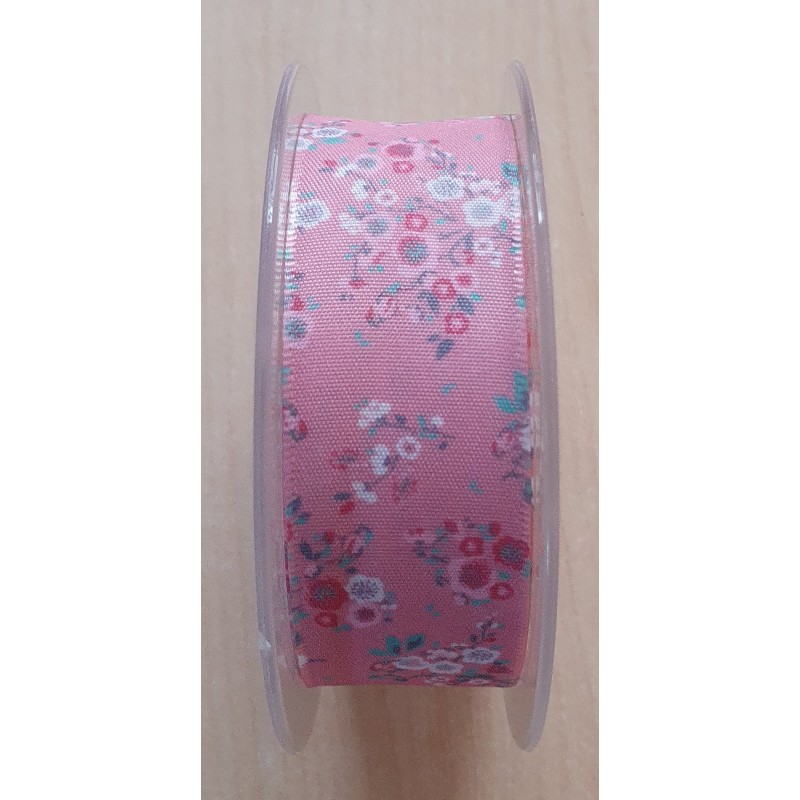 Dekoband Blumen rosa