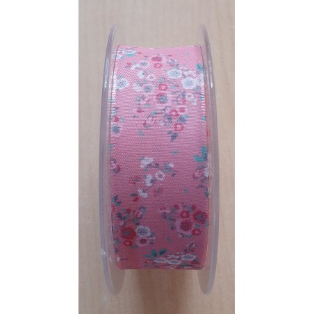 Dekoband Blumen rosa