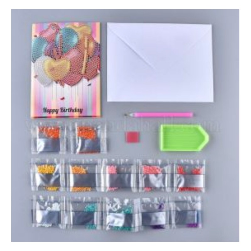 3D Diamant Pixel Karte Luftballons