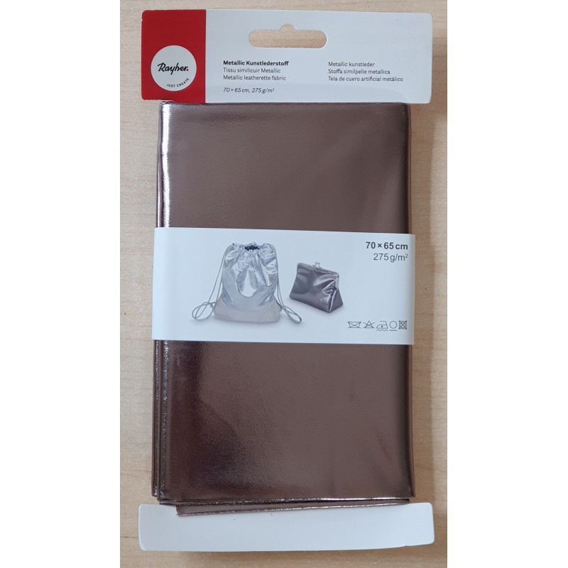 Metallic Kunstleder Stoff silver shadow