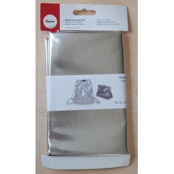 Metallic Kunstleder Stoff brillant silver
