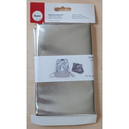 Metallic Kunstleder Stoff brillant silver