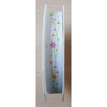 Dekoband Blumen weiss