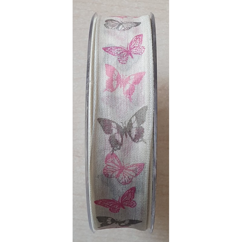 Dekoband Schmetterlinge creme