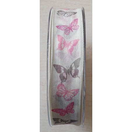 Dekoband Schmetterlinge creme