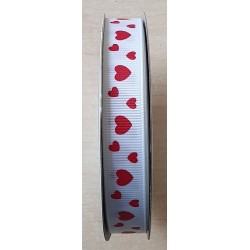 Ripsband Herzen weiss
