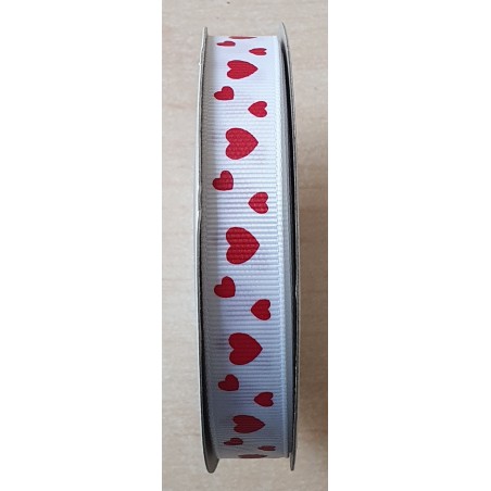 Ripsband Herzen weiss